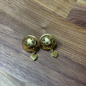 Vintage dangle heart earrings 💛✨